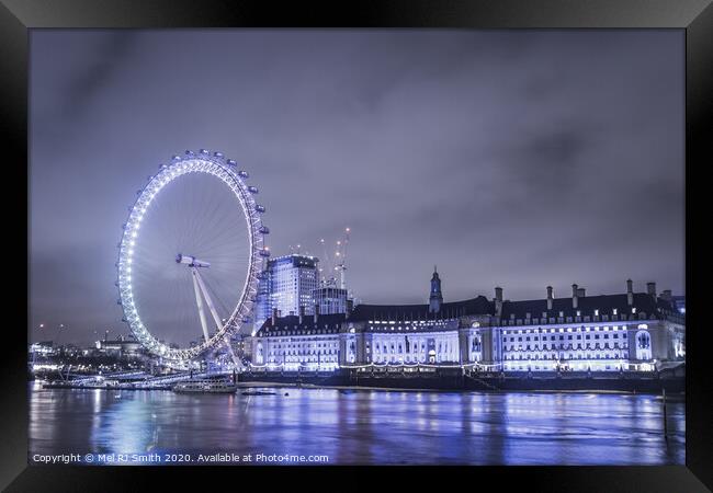 "London Eye: A Nighttime Spectacle" Framed Print by Mel RJ Smith