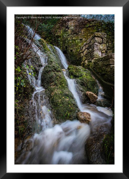 Waterfall Framed Mounted Print by Steve Morris