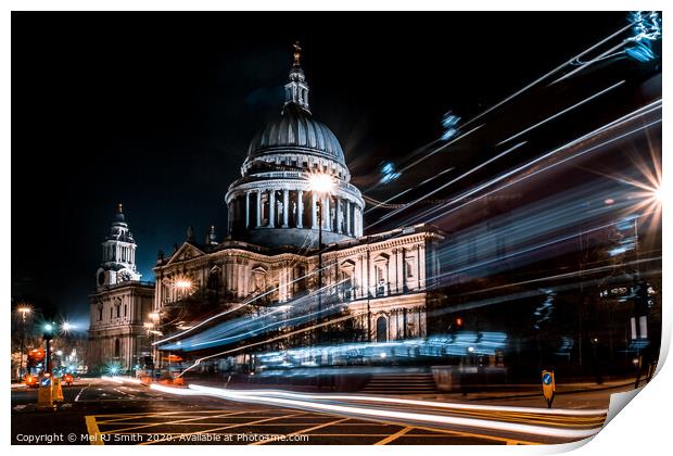 "Illuminated Splendor: St. Paul's Cathedral and th Print by Mel RJ Smith
