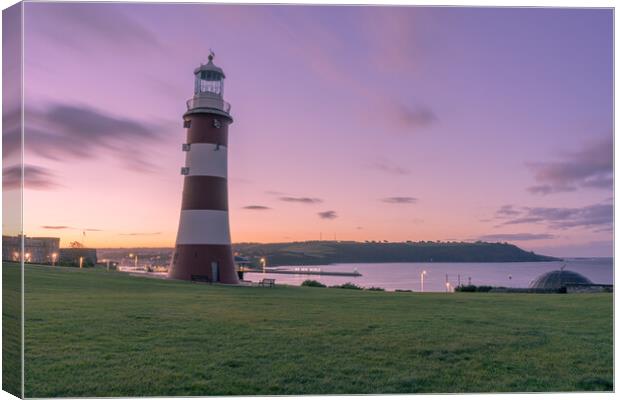 plymouth hoe smeaton's tower (lighthouse) Canvas Print by Gareth Williams
