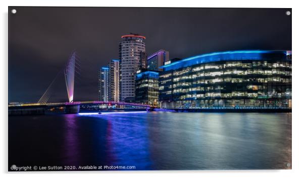 Media city Salford Acrylic by Lee Sutton