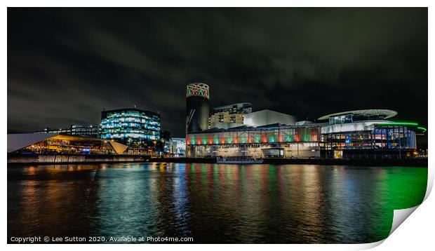 Media City at Night Print by Lee Sutton