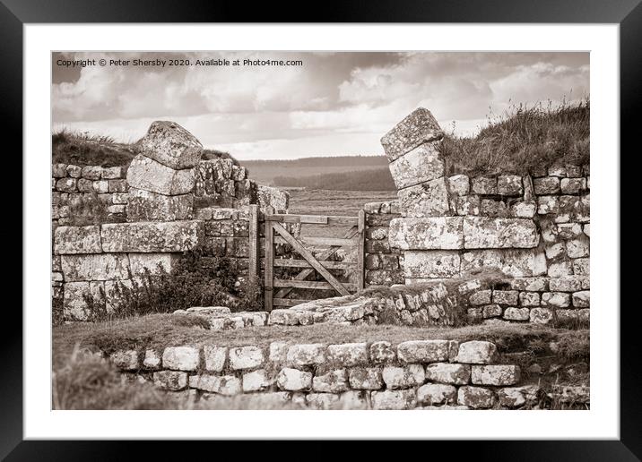 Hadrians Wall Framed Mounted Print by Peter Shersby