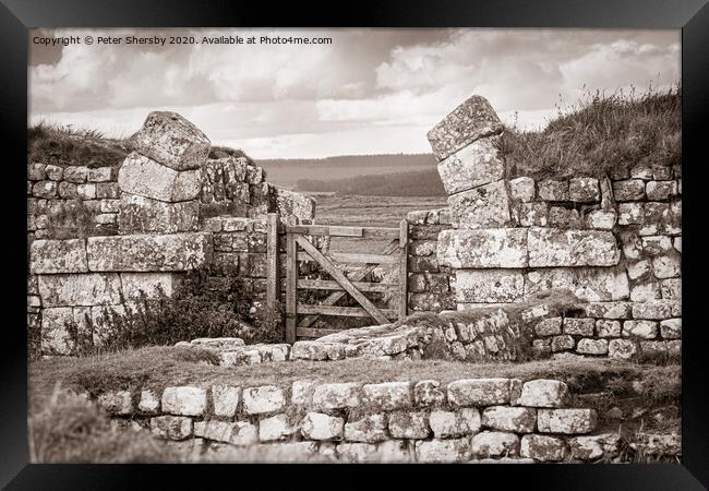 Hadrians Wall Framed Print by Peter Shersby