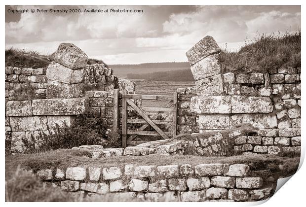 Hadrians Wall Print by Peter Shersby