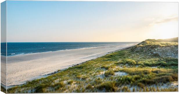 Beach landscape at sunrise on Sylt island. Empty beach at North sea Canvas Print by Daniela Simona Temneanu