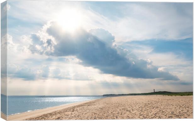 Beach landscape on Sylt island with beautiful clouds Canvas Print by Daniela Simona Temneanu