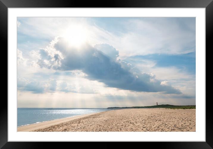 Beach landscape on Sylt island with beautiful clouds Framed Mounted Print by Daniela Simona Temneanu