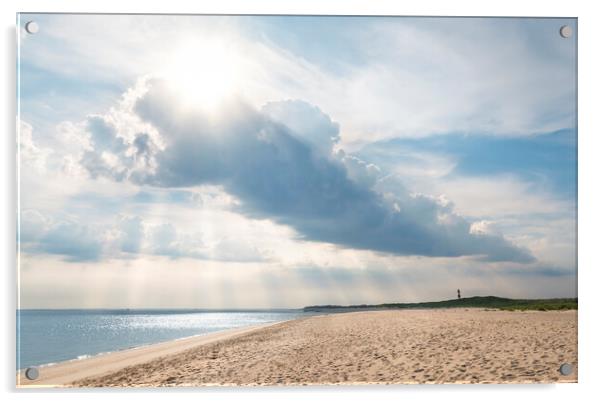 Beach landscape on Sylt island with beautiful clouds Acrylic by Daniela Simona Temneanu