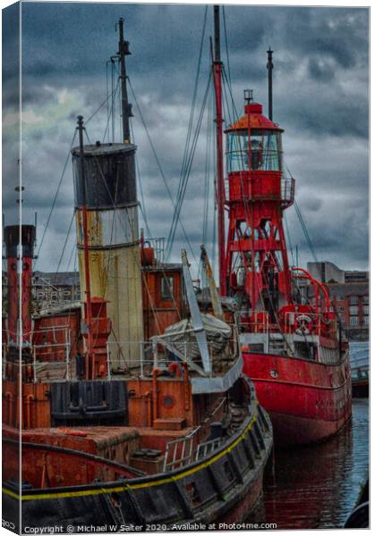 Lightship in dock Canvas Print by Michael W Salter