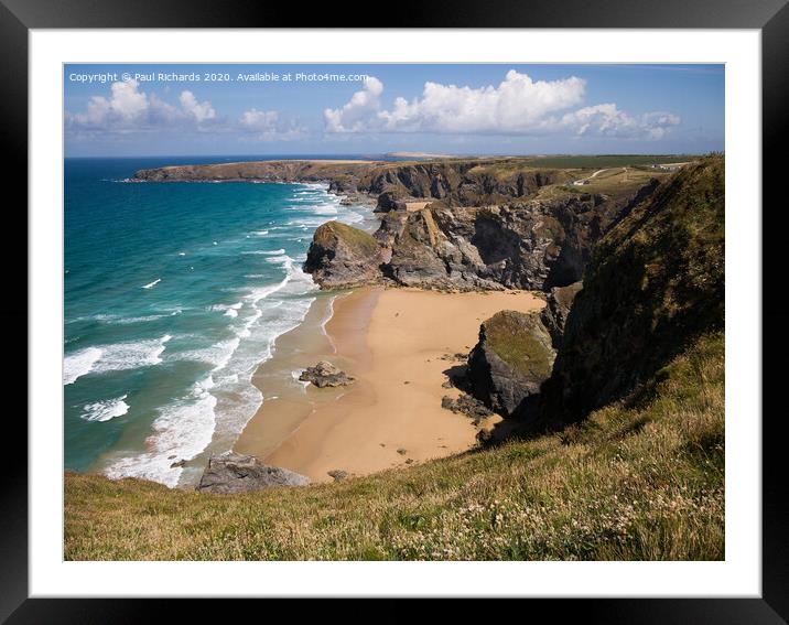 Bedruthan Steps, Cornwall Framed Mounted Print by Paul Richards