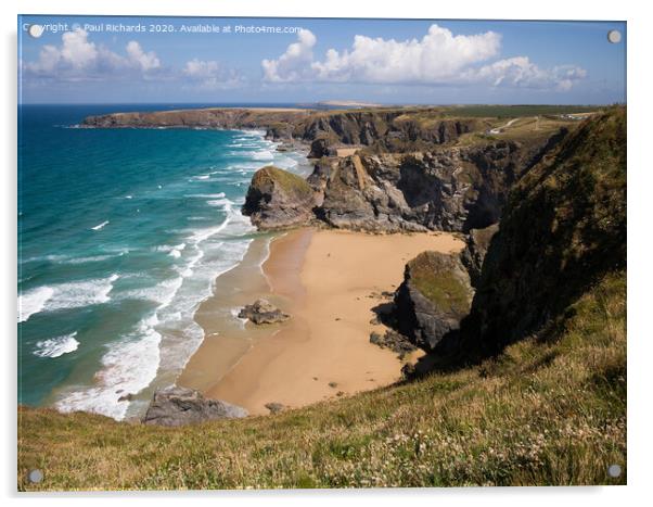 Bedruthan Steps, Cornwall Acrylic by Paul Richards