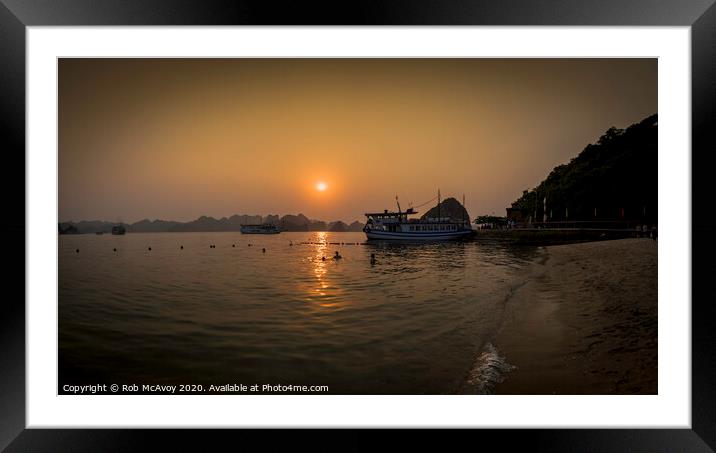 Cooling Off In Halong Bay Framed Mounted Print by Rob McAvoy