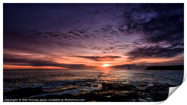 St Mary's Sunrise Print by Rob McAvoy