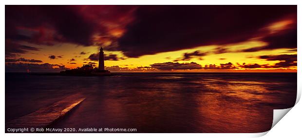 St Mary's Sunrise Print by Rob McAvoy