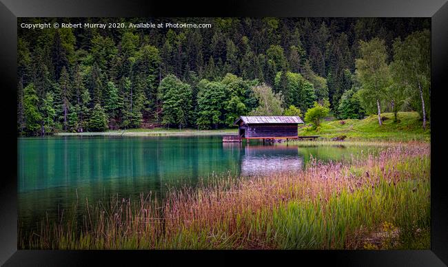 Boathouse in the Austrian Tyrol Framed Print by Robert Murray