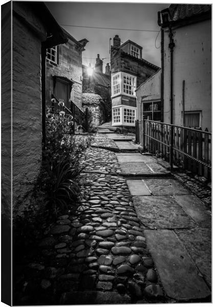 The Openings Robin Hoods Bay - Mono Canvas Print by Martin Williams
