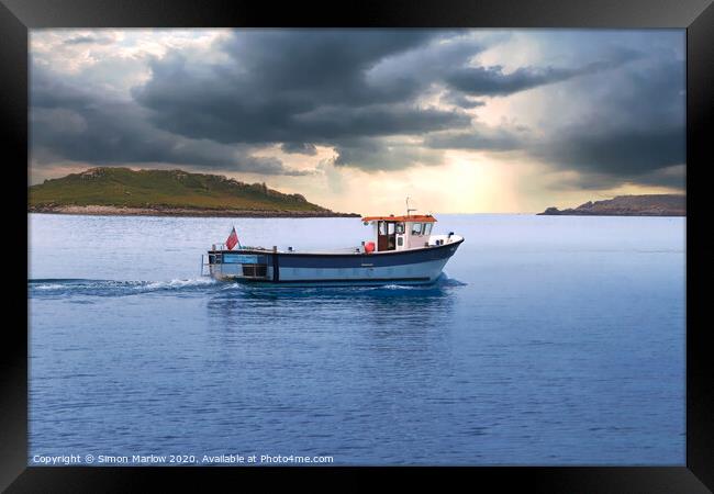 A storm is brewing in the Isles of Scilly Framed Print by Simon Marlow