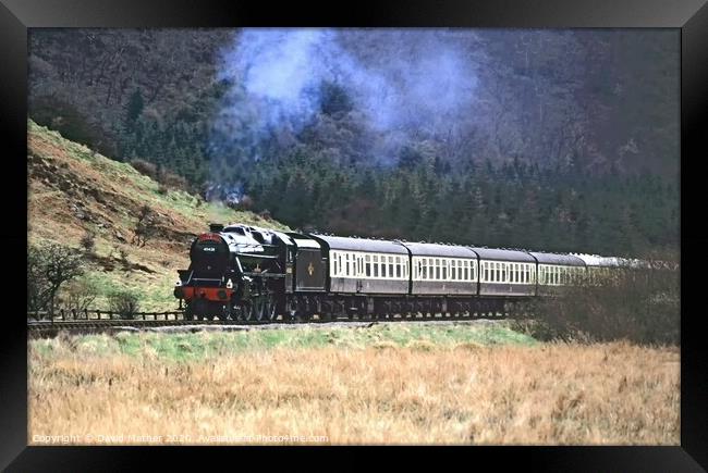 Steaming through the Hole of Horcum Framed Print by David Mather
