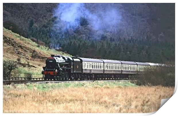 Steaming through the Hole of Horcum Print by David Mather