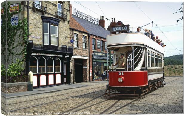 Tram ride at Beamish Open Air Museum Canvas Print by David Mather