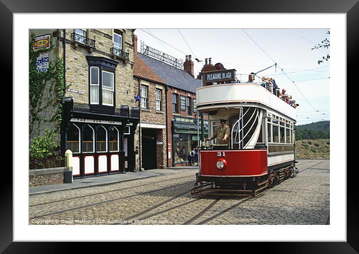 Tram ride at Beamish Open Air Museum Framed Mounted Print by David Mather