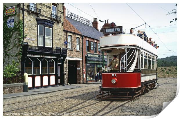 Tram ride at Beamish Open Air Museum Print by David Mather