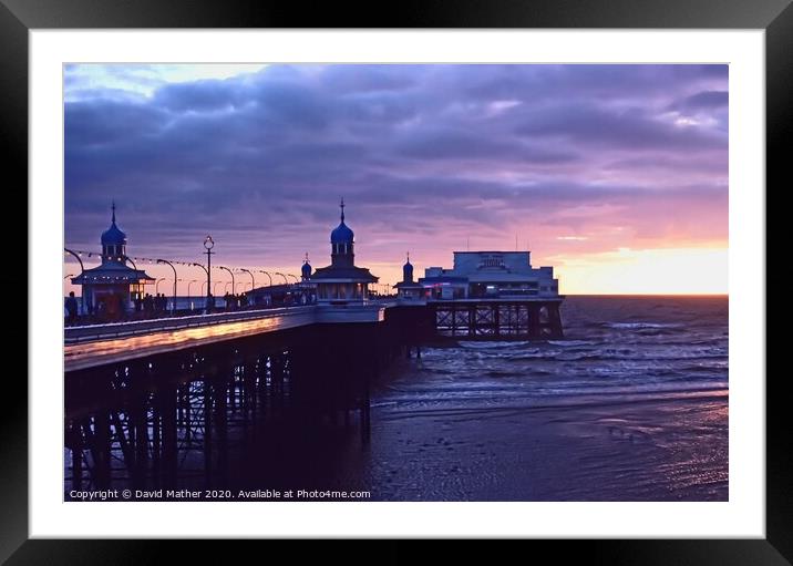 Sunset at North Pier, Blackpool Framed Mounted Print by David Mather