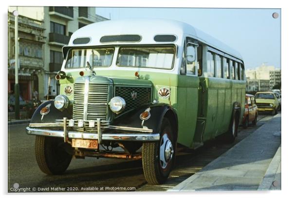 Classic bus transport in Malta Acrylic by David Mather