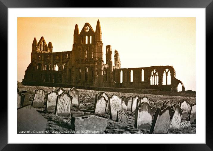 Last light on Whitby Abbey, North Yorkshire Framed Mounted Print by David Mather