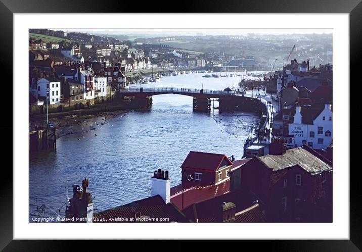Looking down on Whitby Framed Mounted Print by David Mather