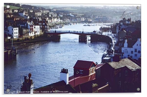 Looking down on Whitby Acrylic by David Mather