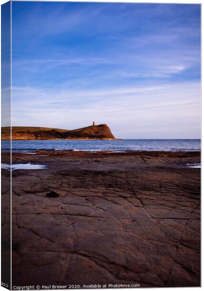 Kimmeridge Bay at Sunset Canvas Print by Paul Brewer