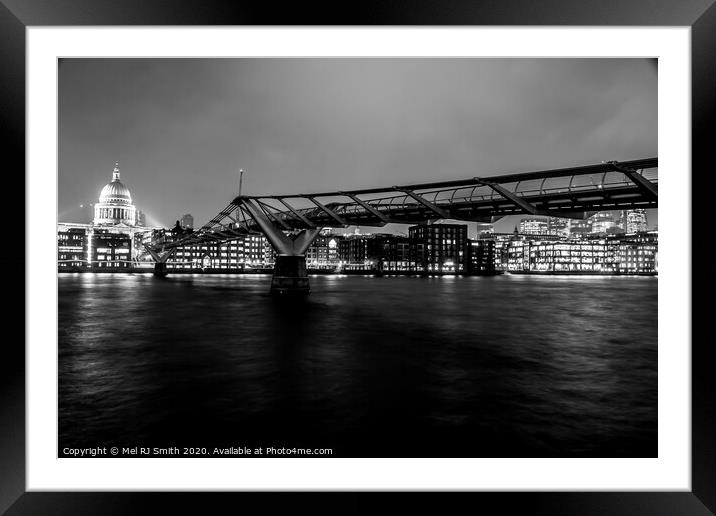 "London's Serene Monochrome: St. Paul's Cathedral  Framed Mounted Print by Mel RJ Smith