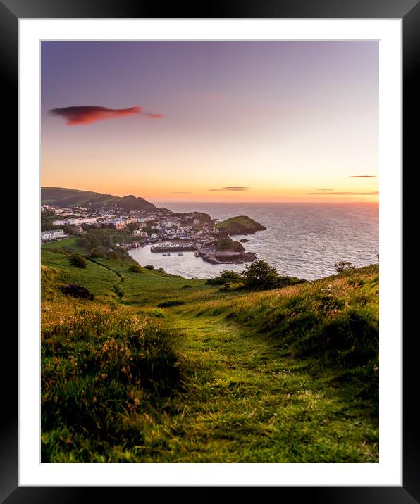 Coastal Hike at Golden Hour, Devon Framed Mounted Print by Steven Fleck