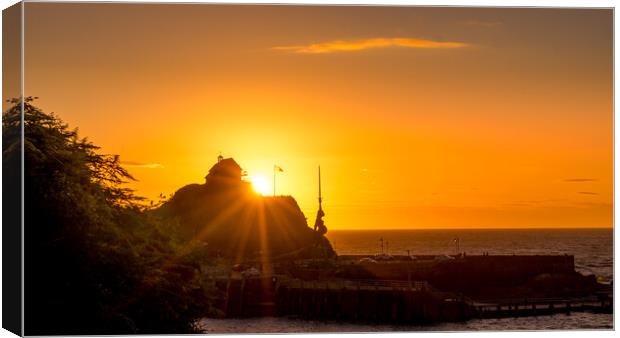 Sunset Silhouette over the Harbour Canvas Print by Steven Fleck