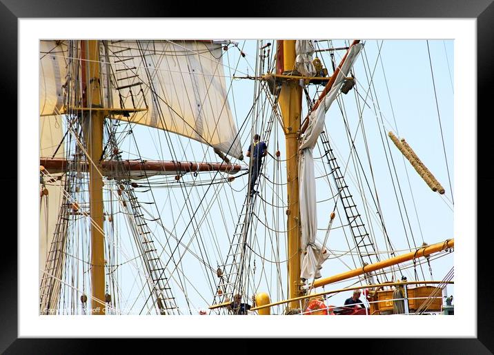  The Rigging tall ship Europa. Framed Mounted Print by Geoff Childs