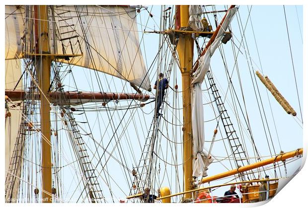  The Rigging tall ship Europa. Print by Geoff Childs