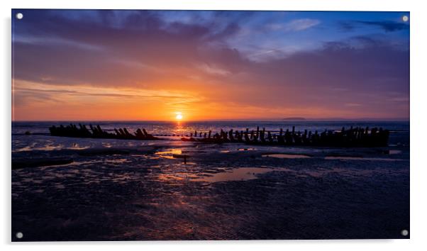 SS Nornen Sunset Silhouette Acrylic by Steven Fleck