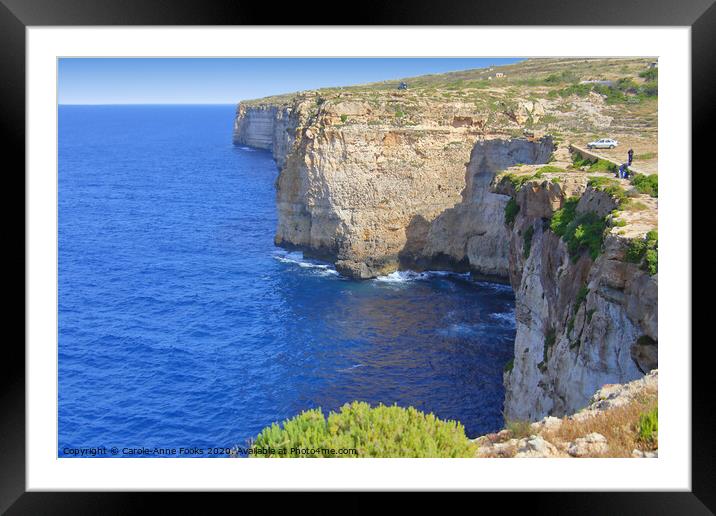 Cliffs at Migra, Malta  Framed Mounted Print by Carole-Anne Fooks