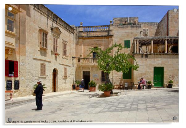 Small Square in Mdina, Malta Acrylic by Carole-Anne Fooks