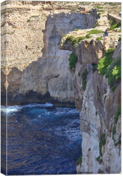 Cliffs at Migra, Malta  Canvas Print by Carole-Anne Fooks
