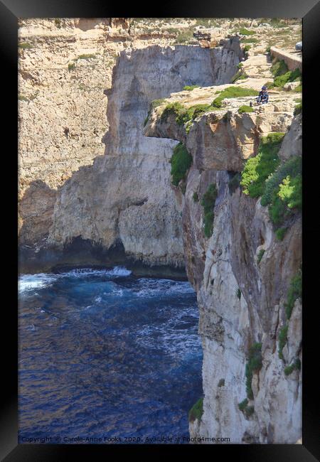 Cliffs at Migra, Malta  Framed Print by Carole-Anne Fooks