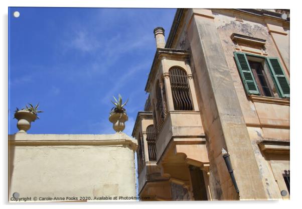 Building Details in Mdina, Rabat, Malta. Acrylic by Carole-Anne Fooks