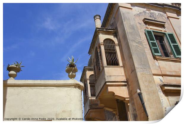 Building Details in Mdina, Rabat, Malta. Print by Carole-Anne Fooks