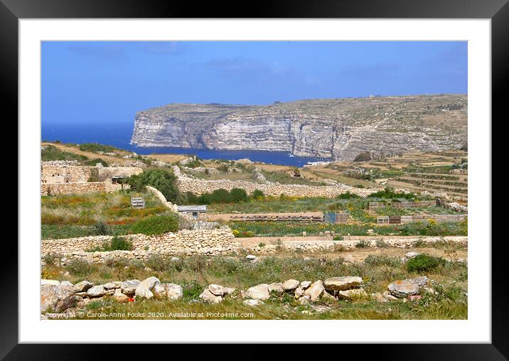 Cliffs, Gozo Malta Framed Mounted Print by Carole-Anne Fooks
