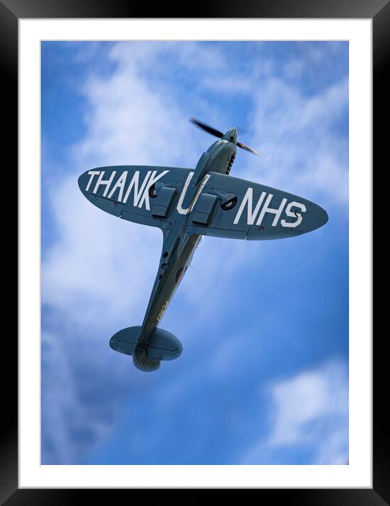 NHS Spitfire Framed Mounted Print by J Biggadike