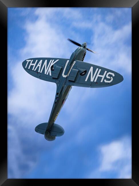 NHS Spitfire Framed Print by J Biggadike