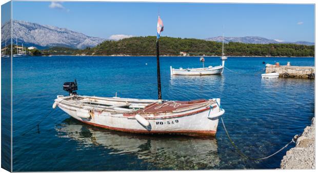 Small fishing boats in Korcula Canvas Print by Jason Wells