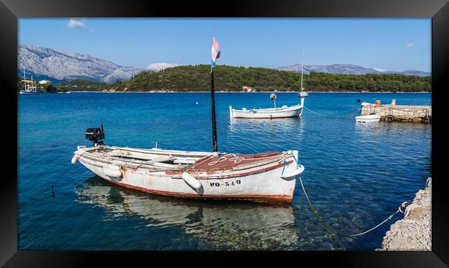Small fishing boats in Korcula Framed Print by Jason Wells